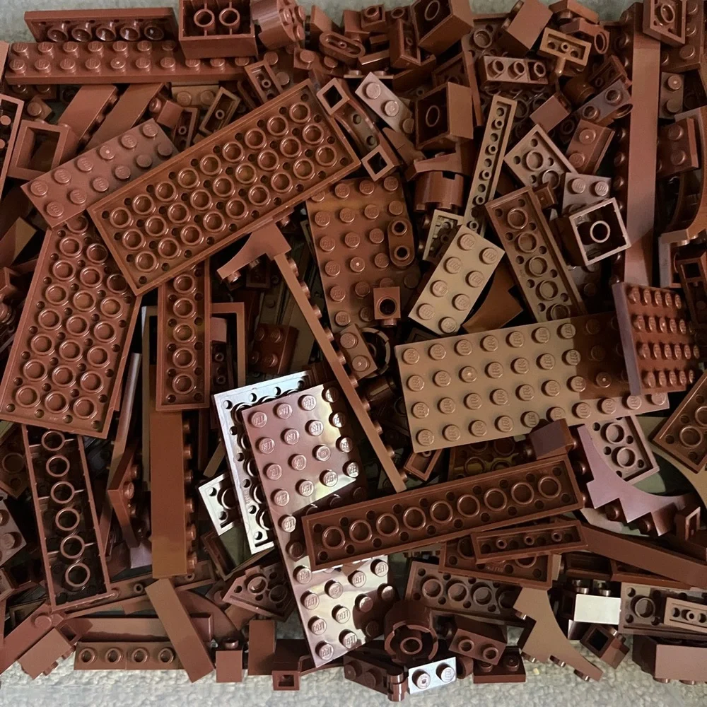 LEGO Small And Medium Building Bricks And Assorted Pieces -Brown 14oz
